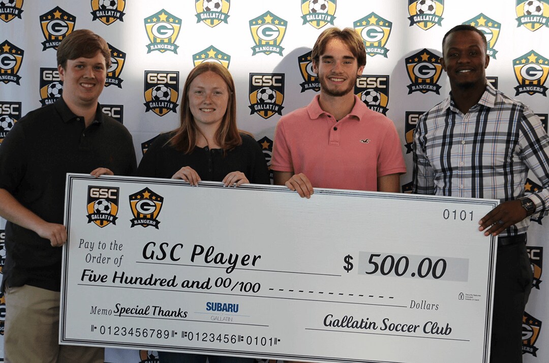 Subaru of Gallatin Check Presentation to Gallatin Soccer Club