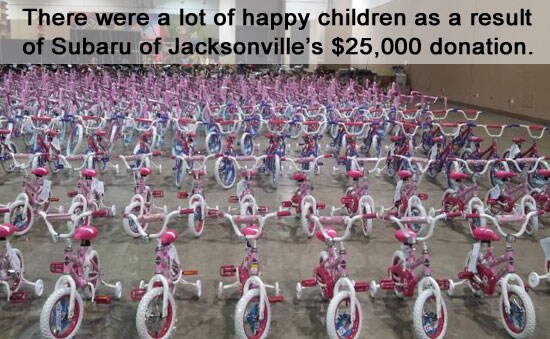 Subaru of Jacksonville - donated
bikes