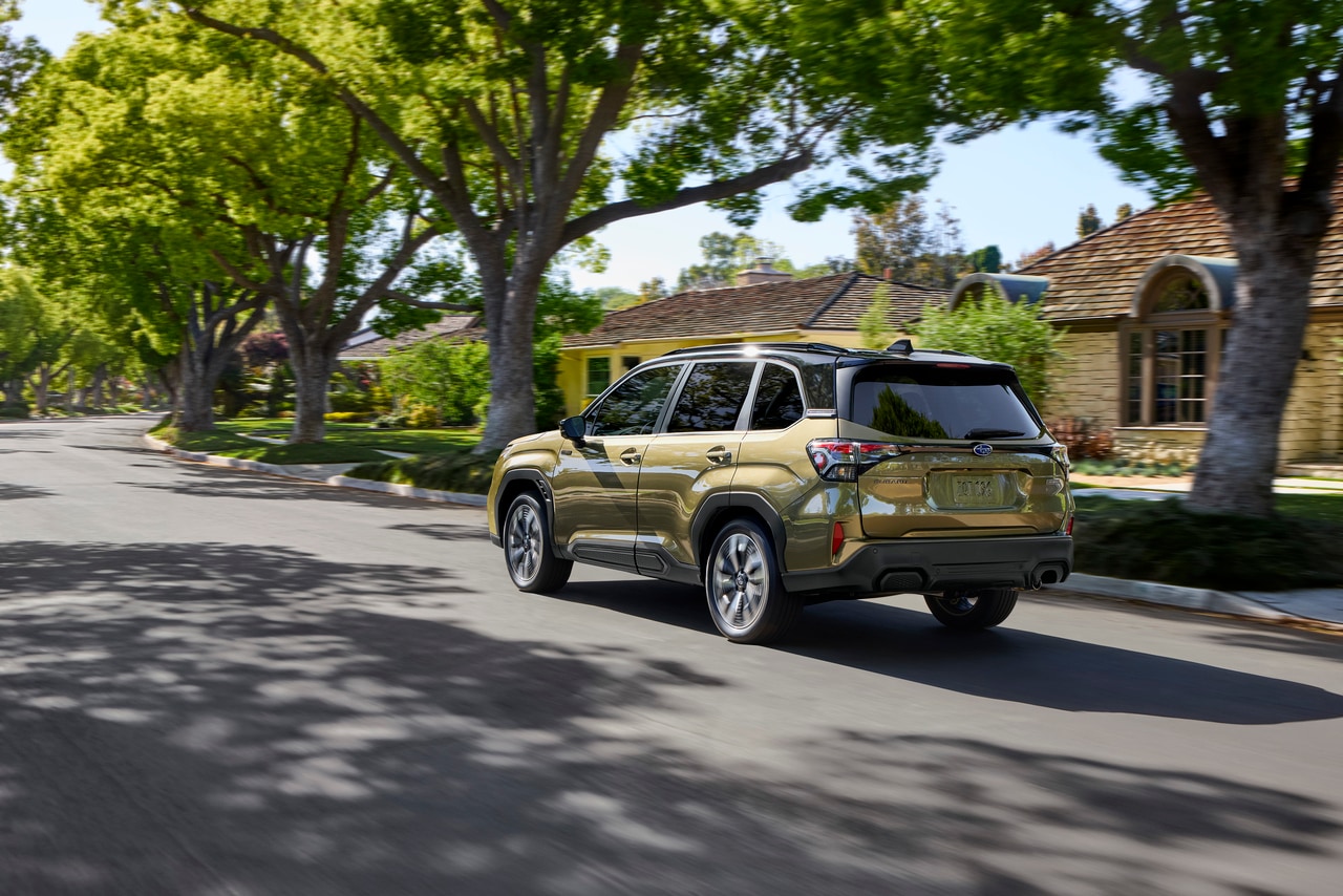  Rear driverside view of 2025 Subaru Forester Hybrid