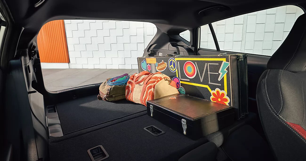 View of two passengers in a 2025 Subaru SUV looking down through the panoramic moonroof