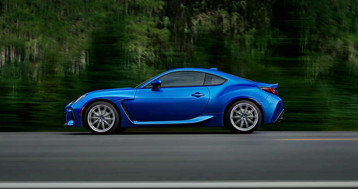 Driving Blue Subaru BRZ in Los Angeles, CA