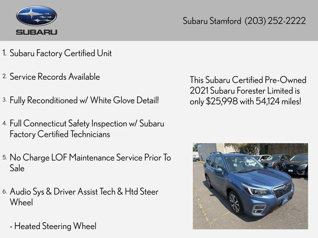 Used 2021 Subaru Forester Limited with VIN JF2SKAUC8MH487048 for sale in Stamford, CT