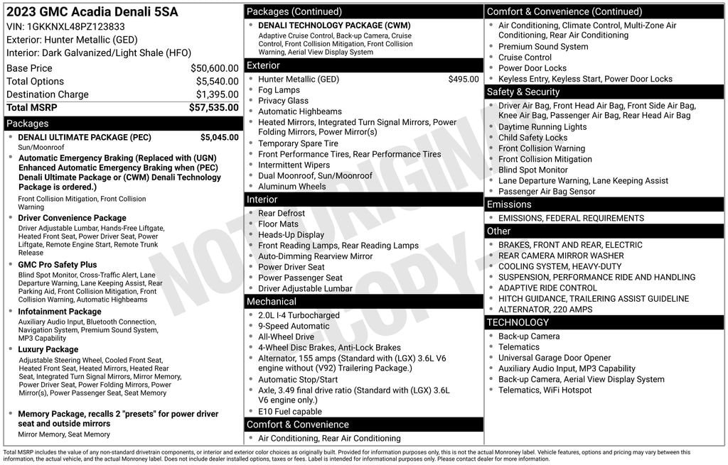 Used 2023 GMC Acadia Denali SUV