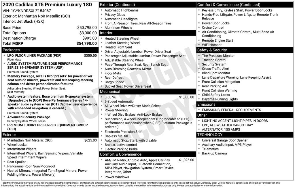 Used 2020 CADILLAC XT5 Premium Luxury SUV