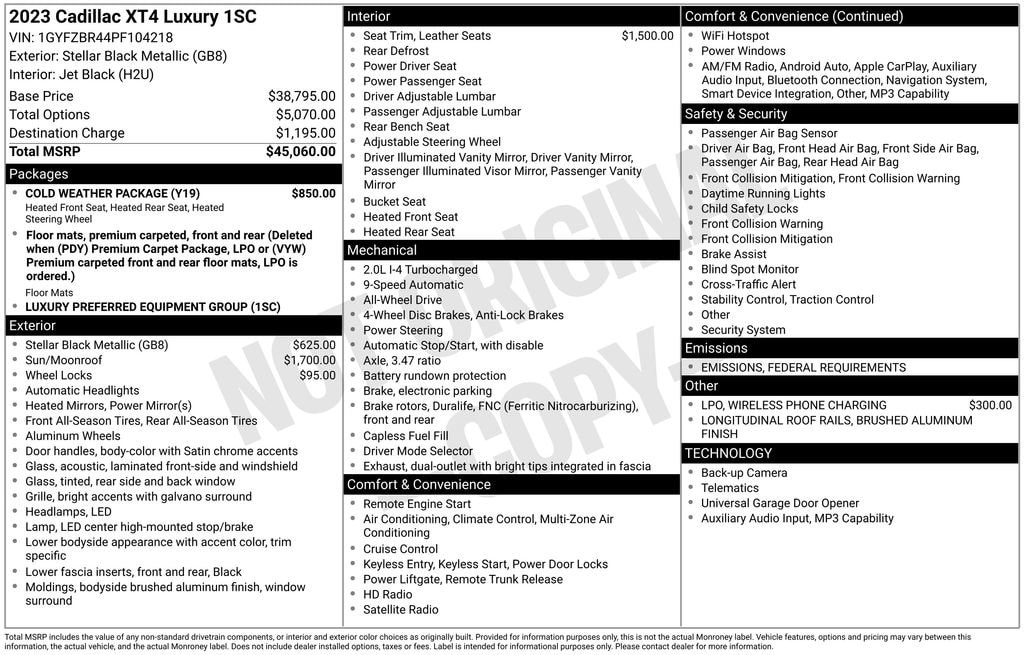 Used 2023 CADILLAC XT4 Luxury SUV