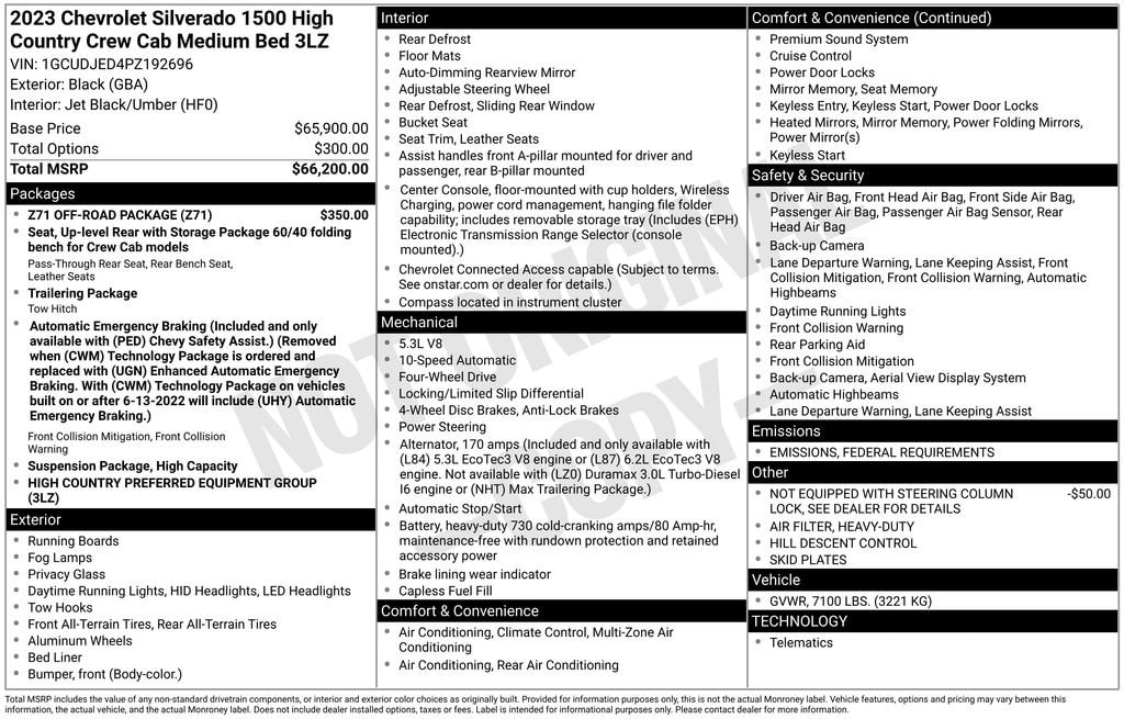 Used 2023 Chevrolet Silverado 1500 High Country Truck