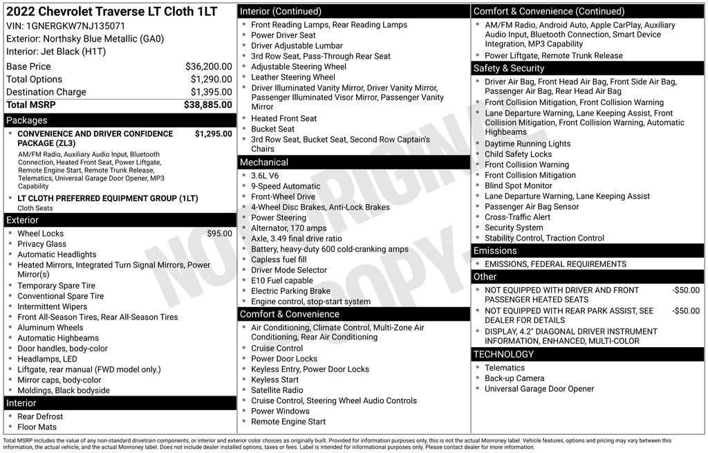 Used 2022 Chevrolet Traverse LT Cloth SUV