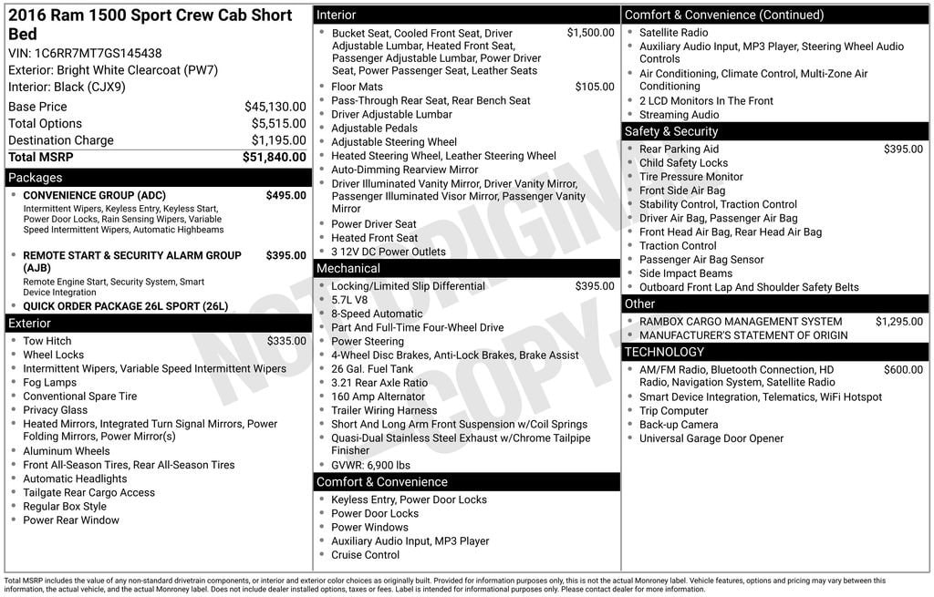 Thumbnail: 2016 RAM 1500 - 2