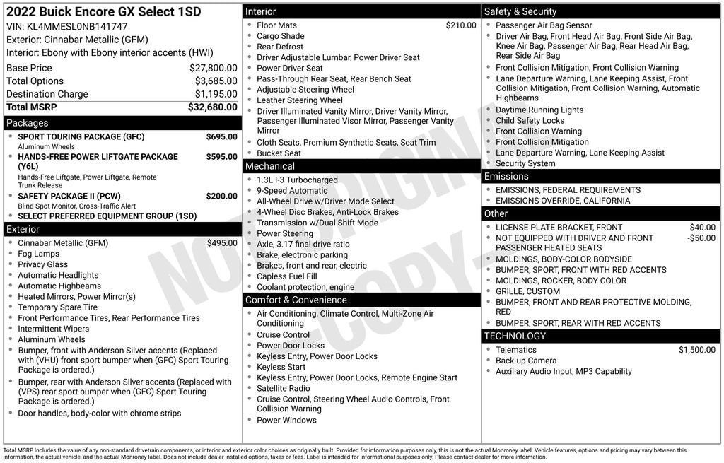 Used 2022 Buick Encore GX Select SUV