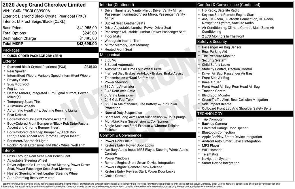 Thumbnail: 2020 Jeep Grand Cherokee - 4