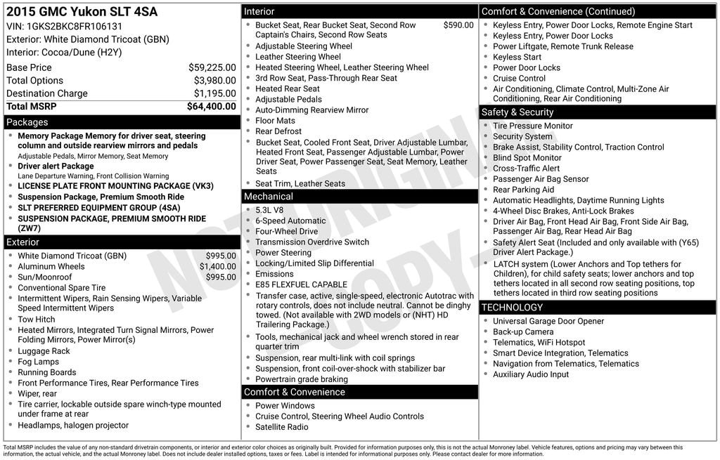 Thumbnail: 2015 GMC Yukon - 4