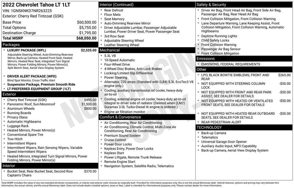 Used 2022 Chevrolet Tahoe LT SUV