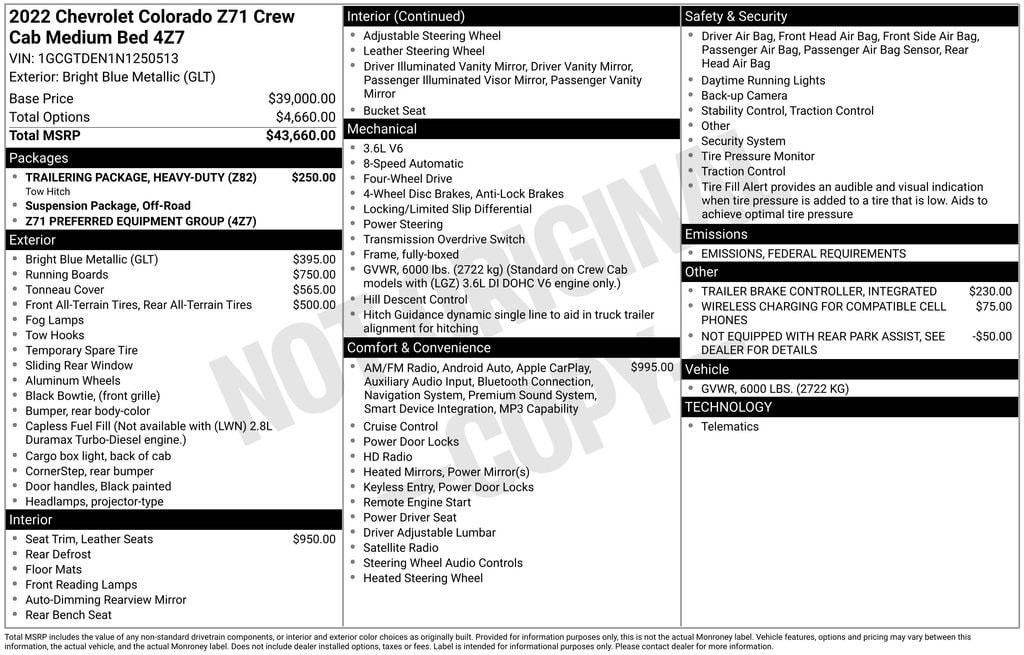 2022 Chevrolet Colorado Z71 4