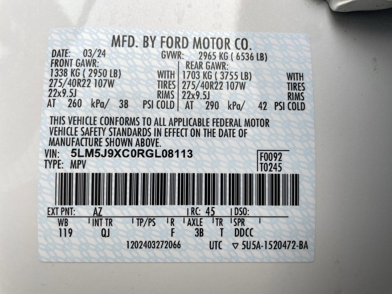 Thumbnail: 2024 Lincoln Aviator - 37