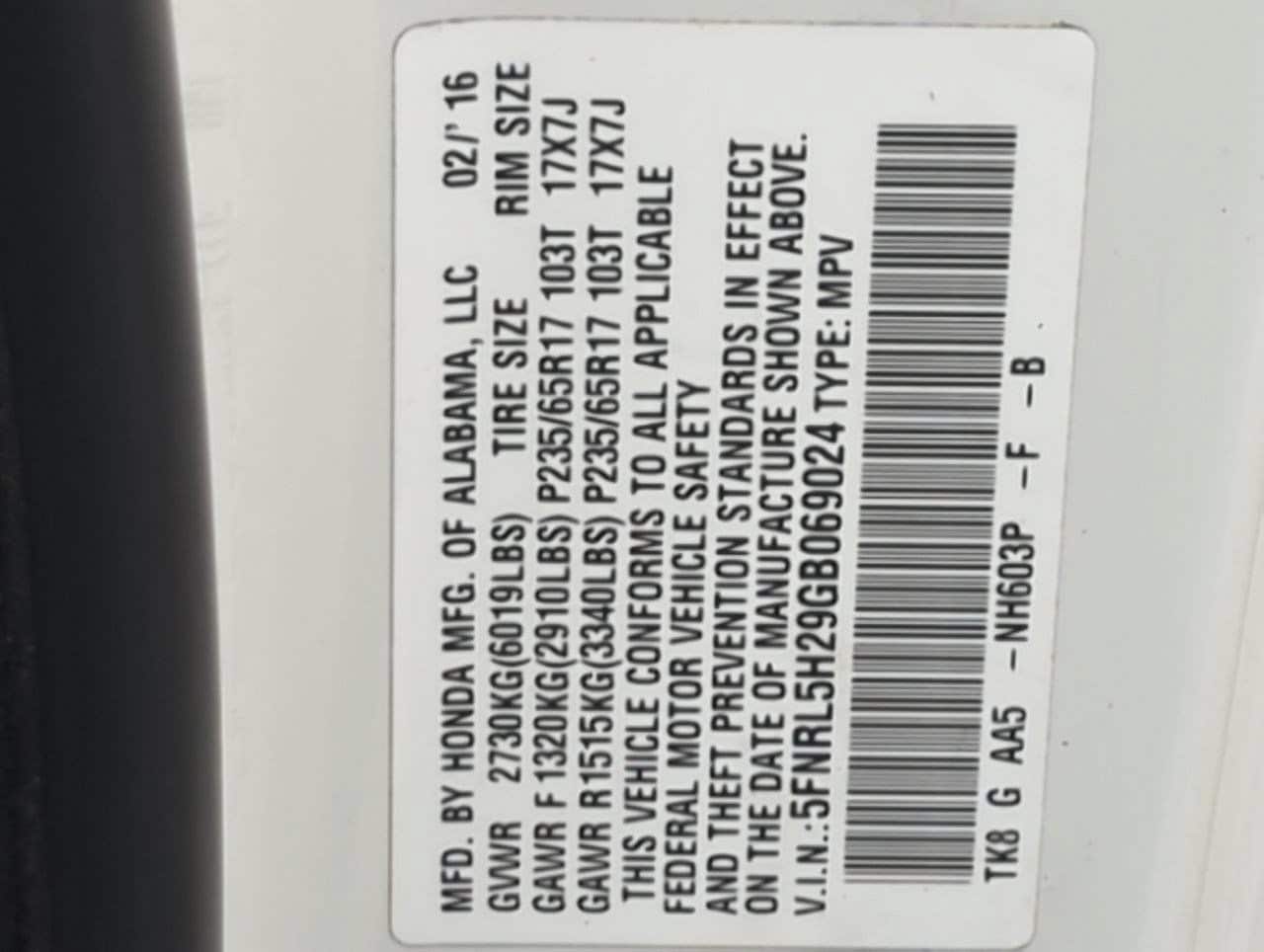 2016 Honda Odyssey LX - Photo 35