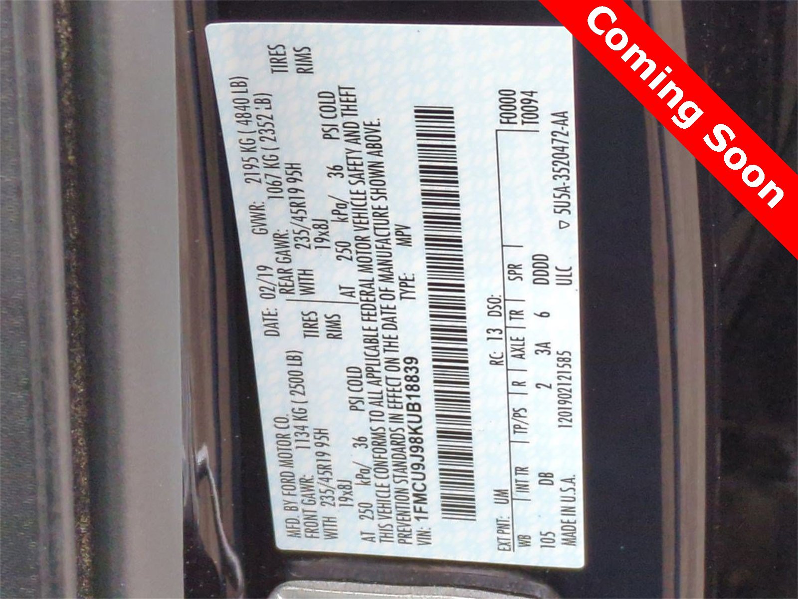 Thumbnail: 2019 Ford Escape - 36