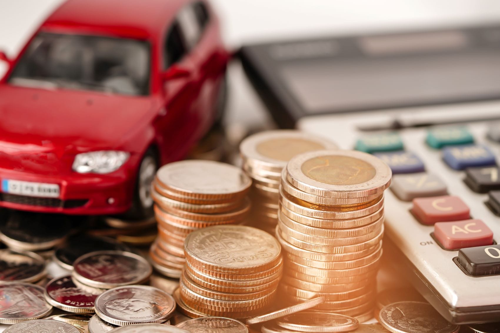 Toy Car with Coins and Calculator