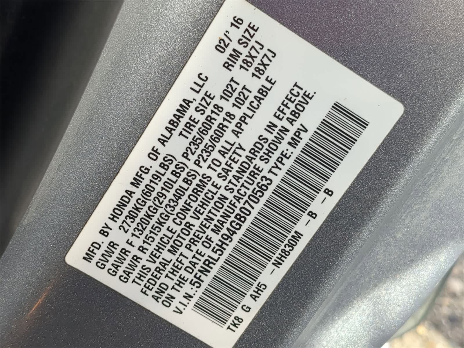 Thumbnail: 2016 Honda Odyssey - 44