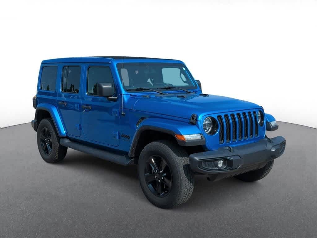 Certified 2021 Jeep Wrangler Unlimited Sahara Altitude with VIN 1C4HJXENXMW860357 for sale in Troy, MI