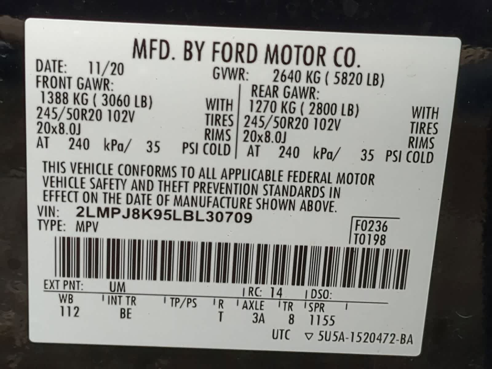 Thumbnail: 2020 Lincoln Nautilus - 36