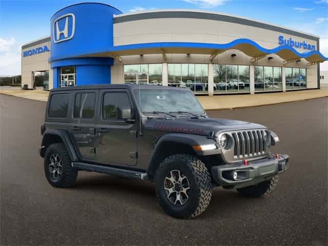 Used 2021 Jeep Wrangler Unlimited Rubicon with VIN 1C4HJXFG4MW593734 for sale in Farmington, MI