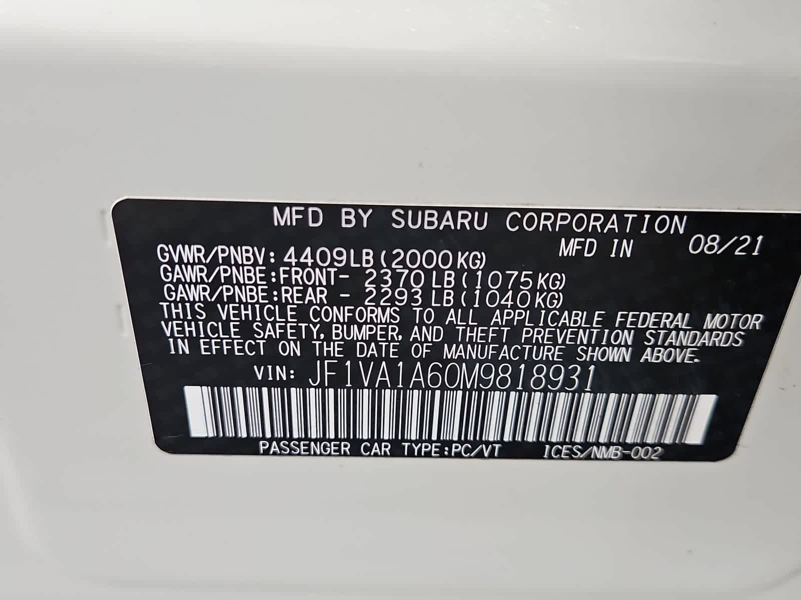 Thumbnail: 2021 Subaru WRX - 35