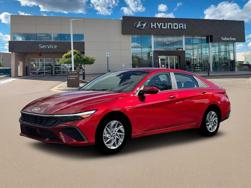 New 2026 Hyundai Elantra Hybrid Blue Sedan