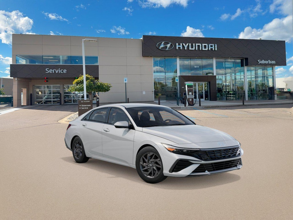 New 2026 Hyundai Elantra Hybrid Blue Sedan