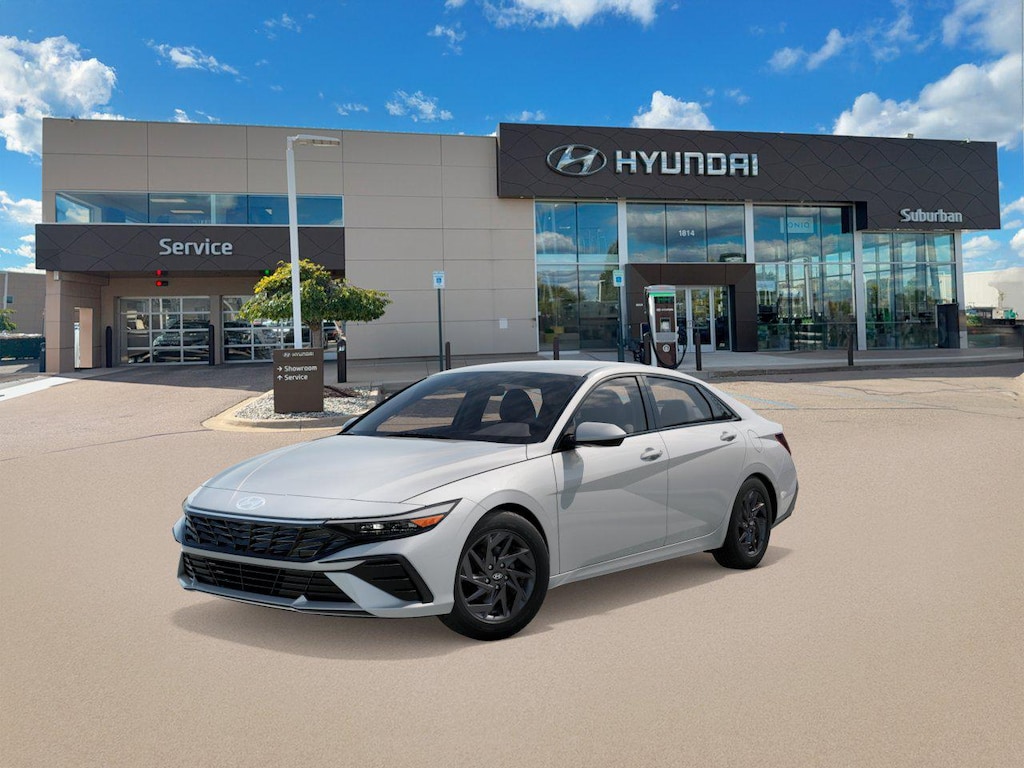 New 2026 Hyundai Elantra Hybrid Blue Sedan