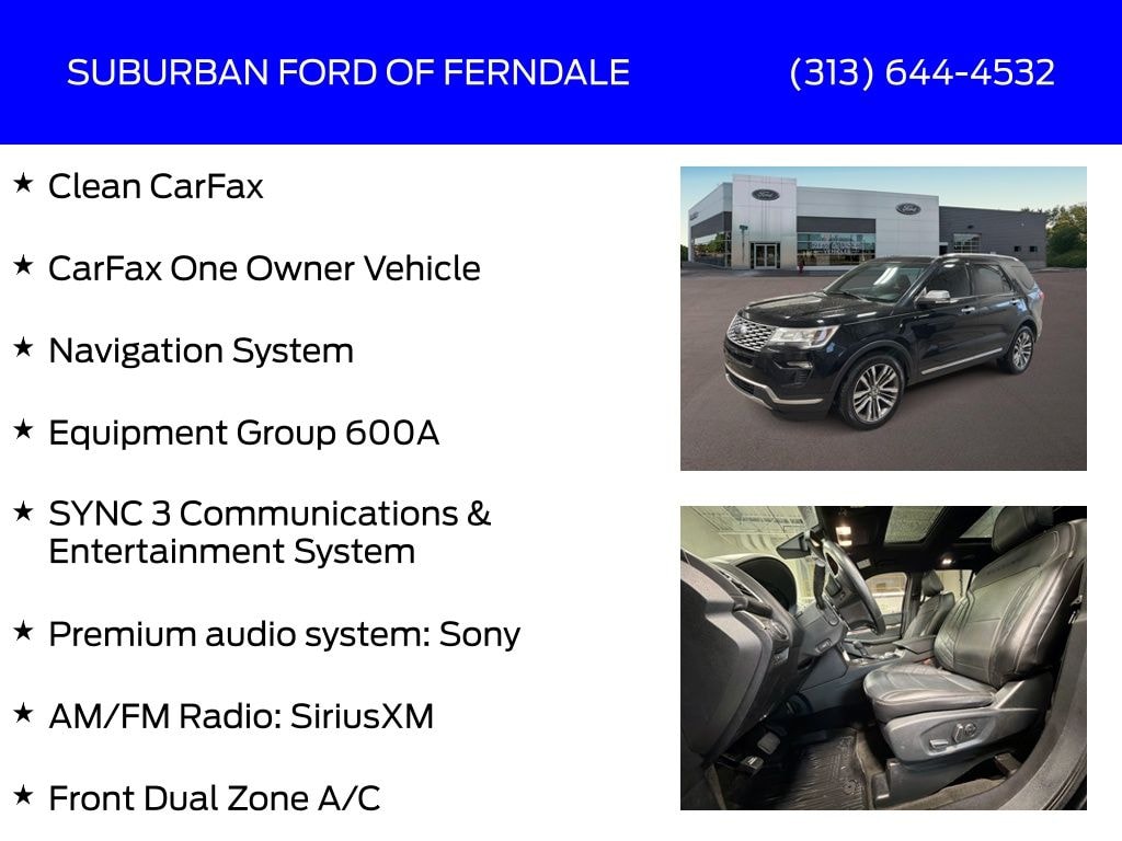 Used 2018 Ford Explorer Platinum SUV