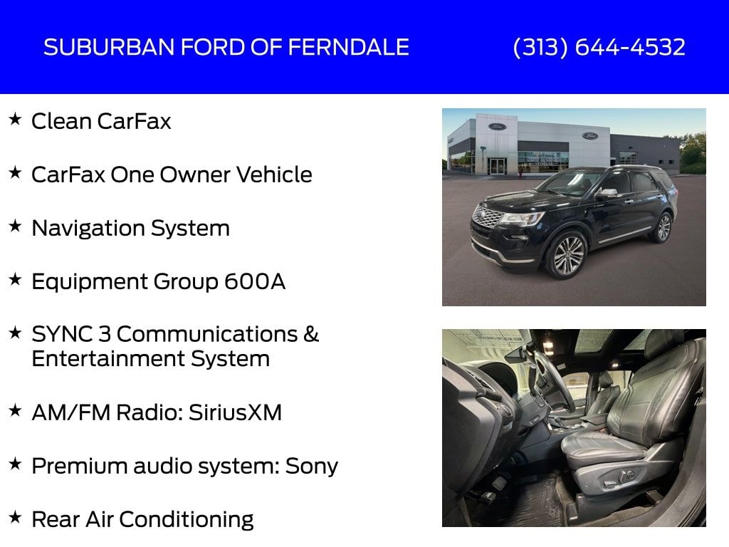 Used 2018 Ford Explorer Platinum SUV