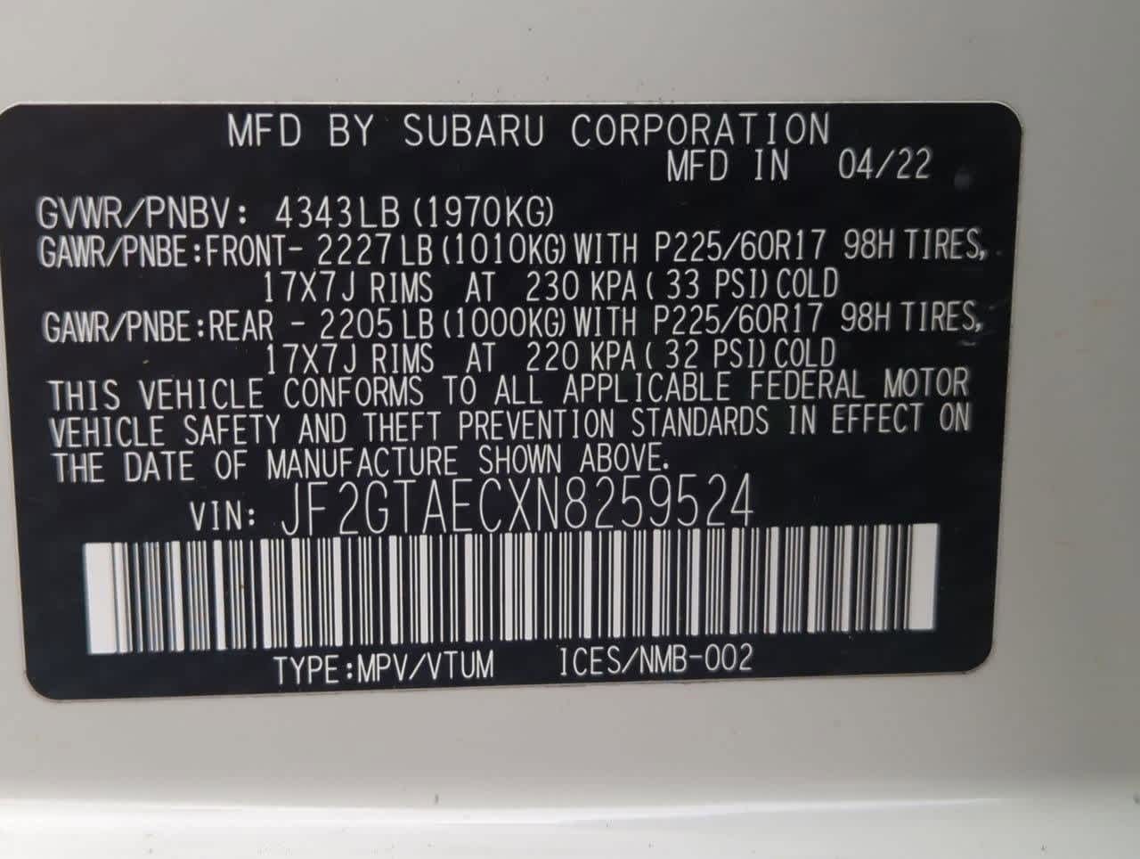 2022 Subaru Crosstrek Premium 35
