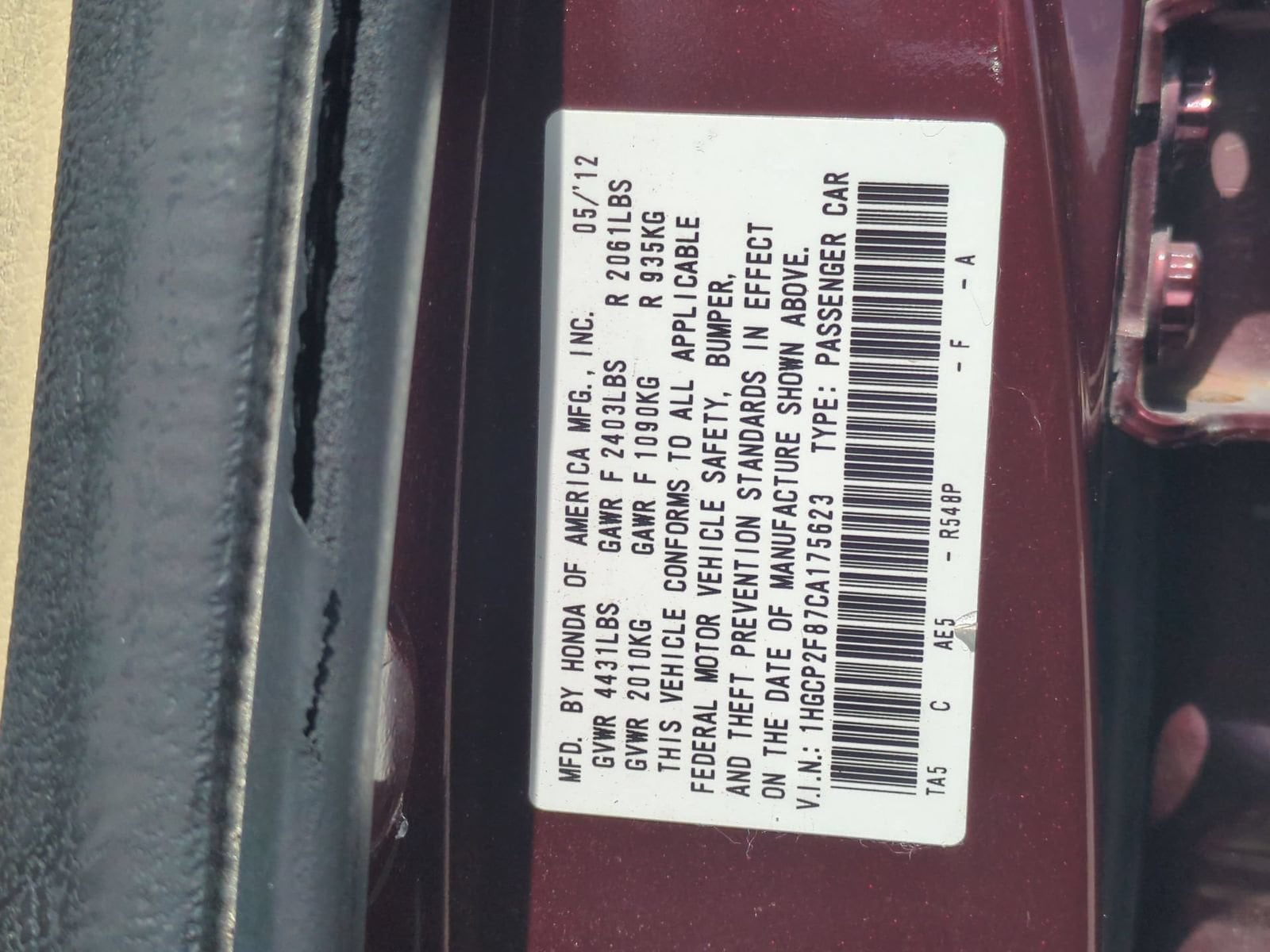 Thumbnail: 2012 Honda Accord - 34