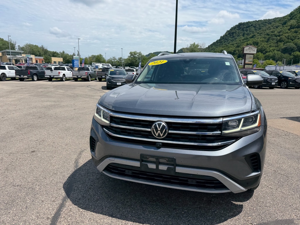 Used 2021 Volkswagen Atlas SEL Premium with VIN 1V2TR2CAXMC509874 for sale in Winona, Minnesota