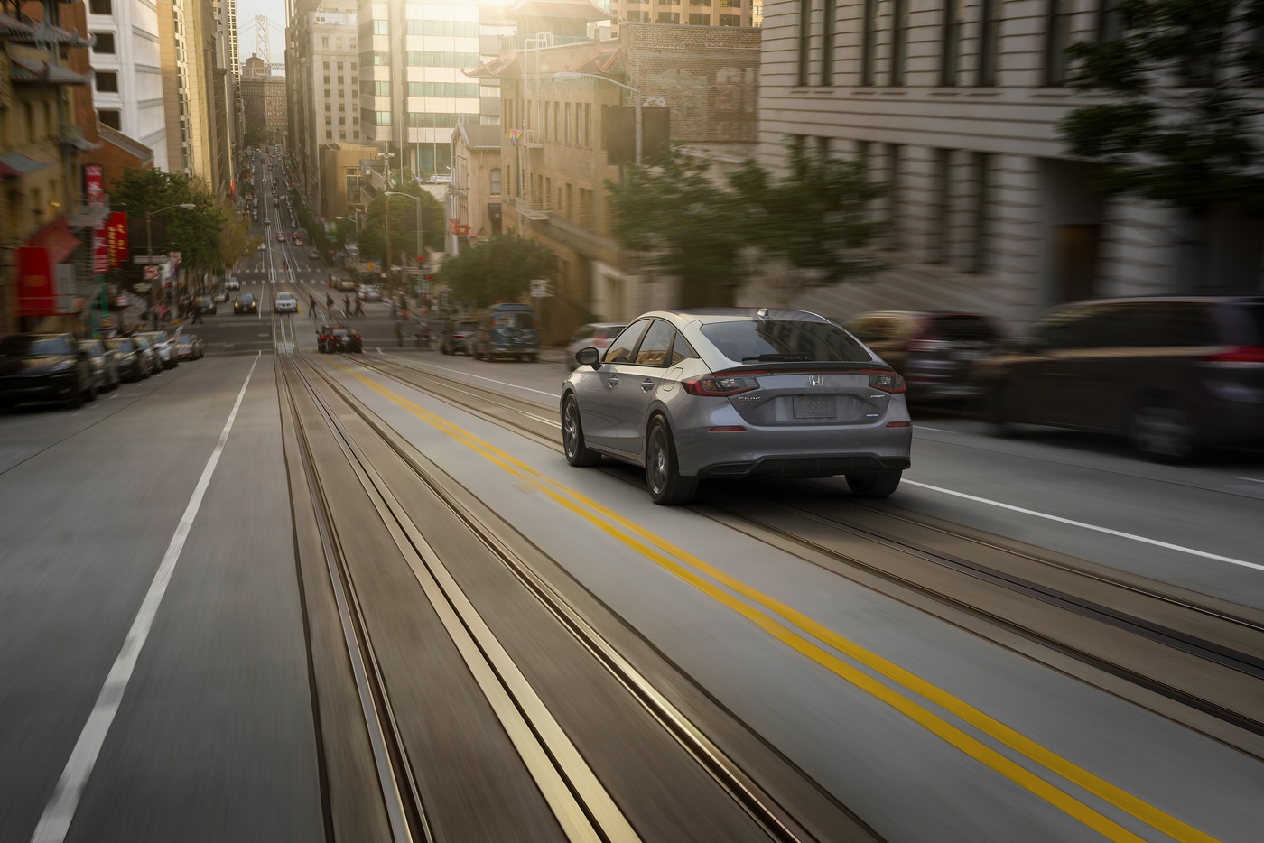 Honda Civic Driving at Night