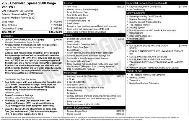 2025 Chevrolet Express Cargo Work Van - Photo 30