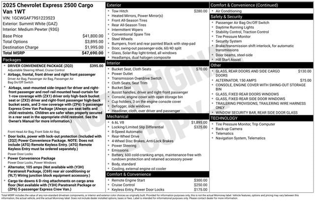 2025 Chevrolet Express Cargo Work Van - Photo 30