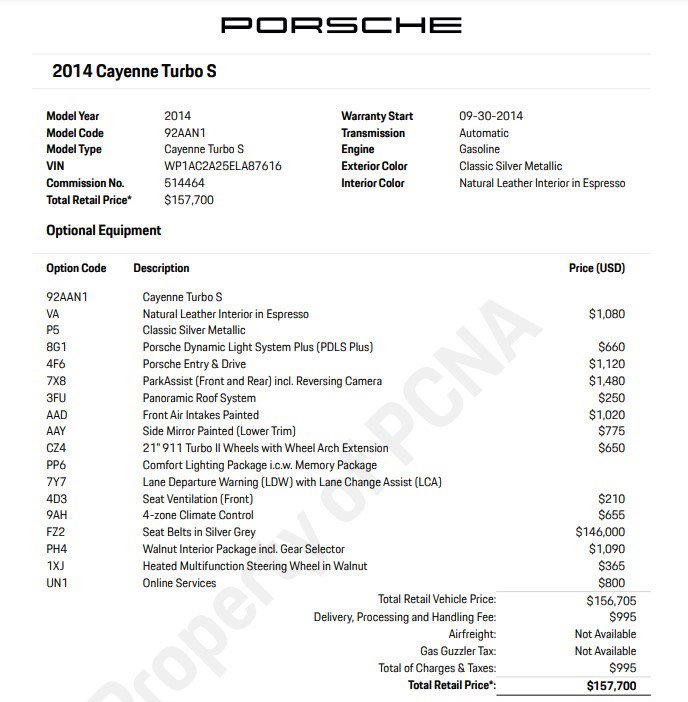 Certified 2014 Porsche Cayenne Turbo S with VIN WP1AC2A25ELA87616 for sale in Sarasota, FL