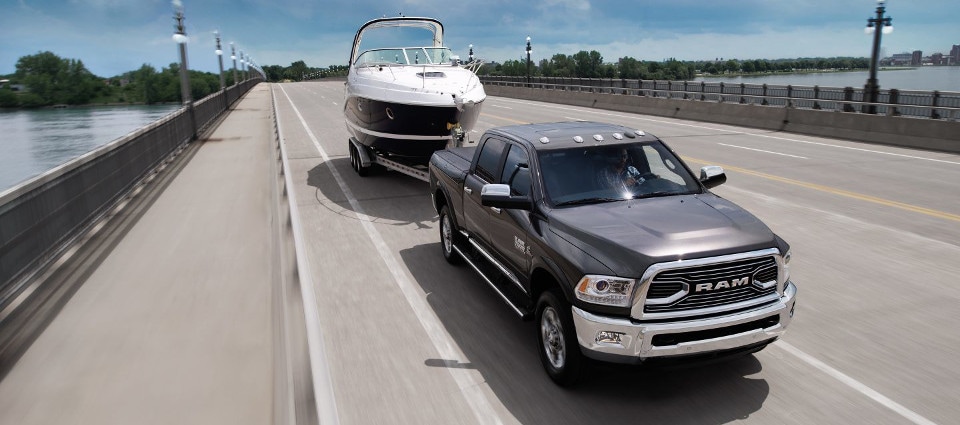 2018 Ram 2500 towing a boat