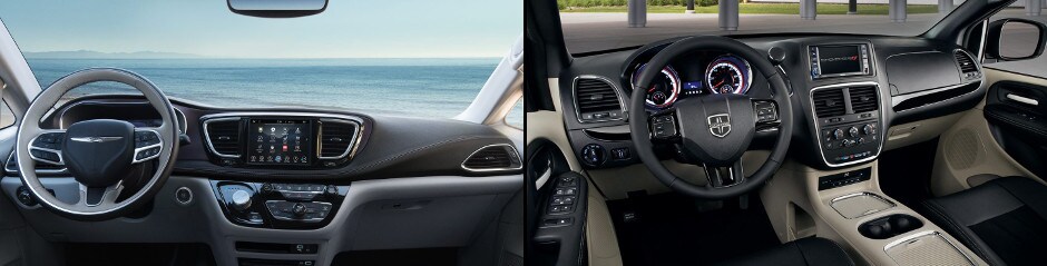 2017 Chrysler Pacifica vs. 2017 Dodge Grand Caravan Interior and Design in McHenry, IL
