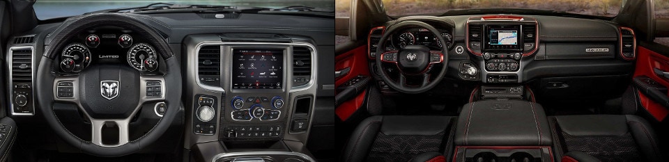 2018 RAM 1500 & 2019 RAM 1500 side by side interior