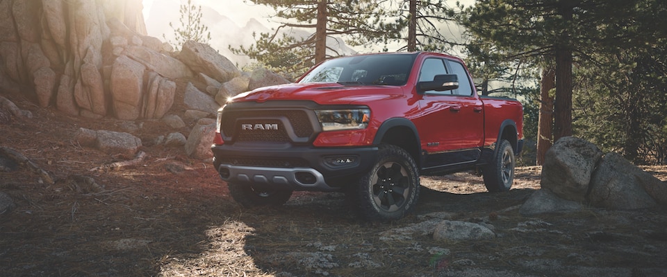 2019 Ram 1500 parked in a forest