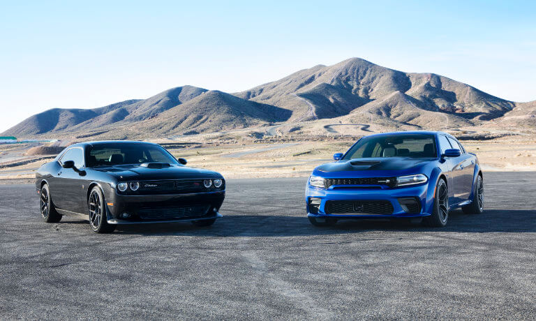 2020 Dodge Charge lineup near the mountains