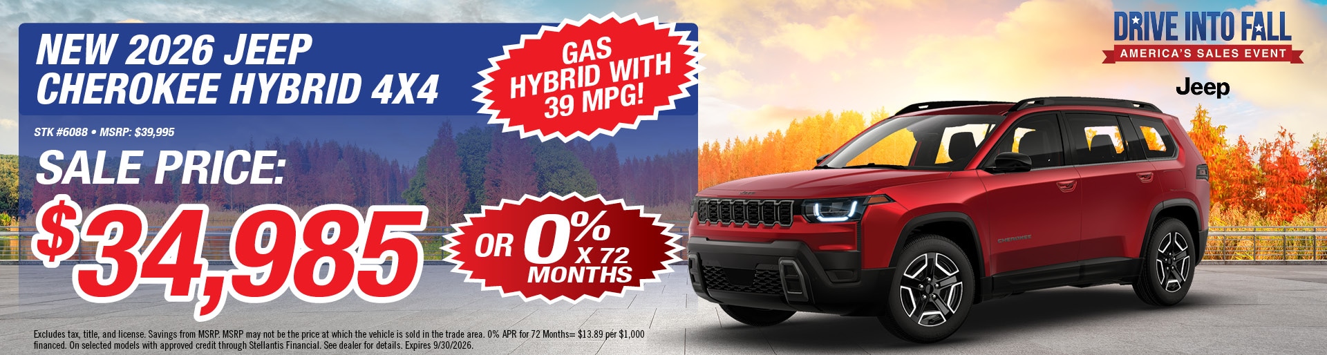 New 2026 Jeep Cherokee Hybrid Offer | Sunnyside CDJR