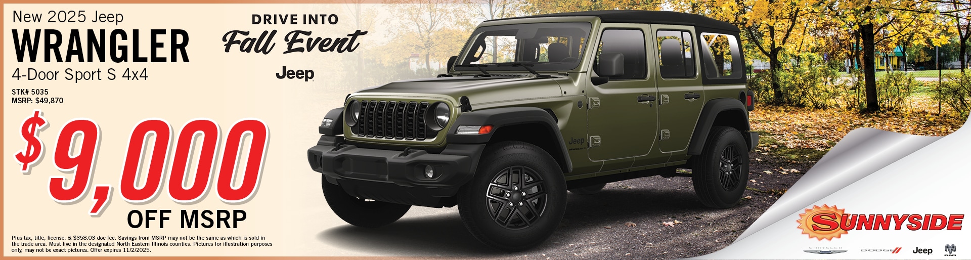 New 2025 Jeep Wrangler Sport Offer | Sunnyside CDJR