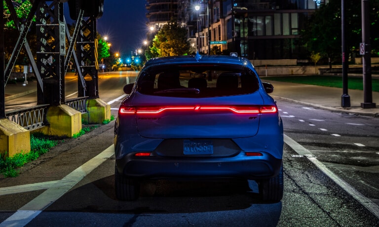 2025 Dodge Hornet rear view on a city street