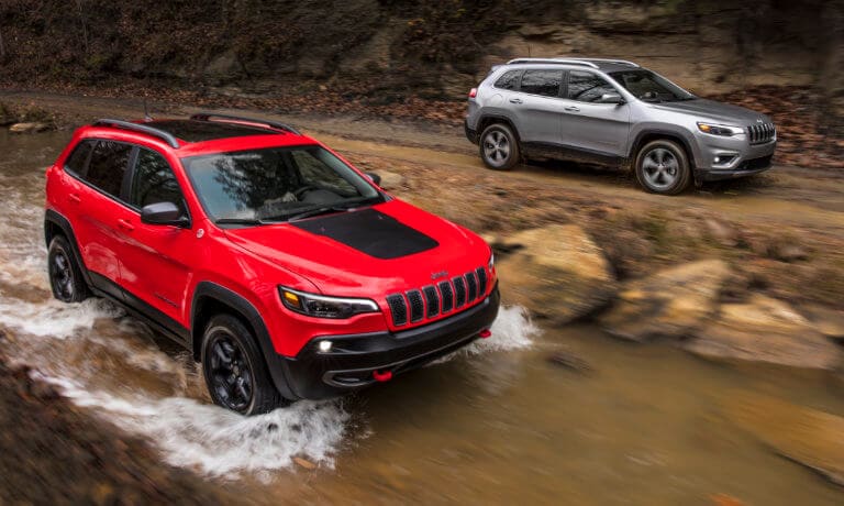Jeep Cherokee driving through water
