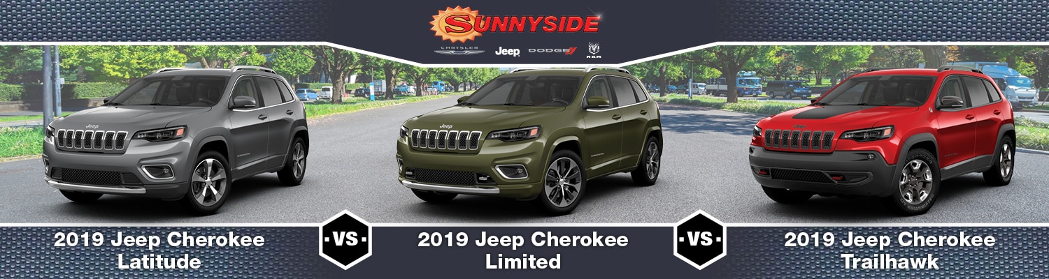 2019 Jeep Cherokee Latitude vs. Limited vs. Trailhawk