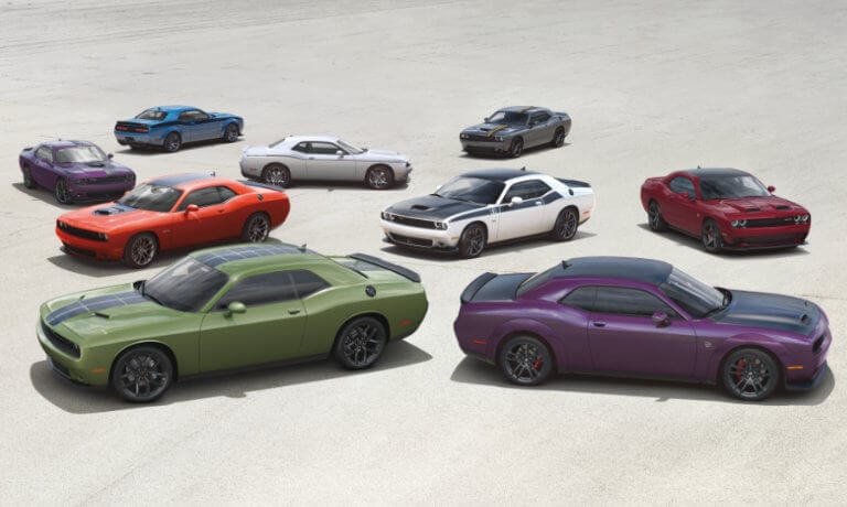 2023 Dodge Challenger exterior parked on a large platform