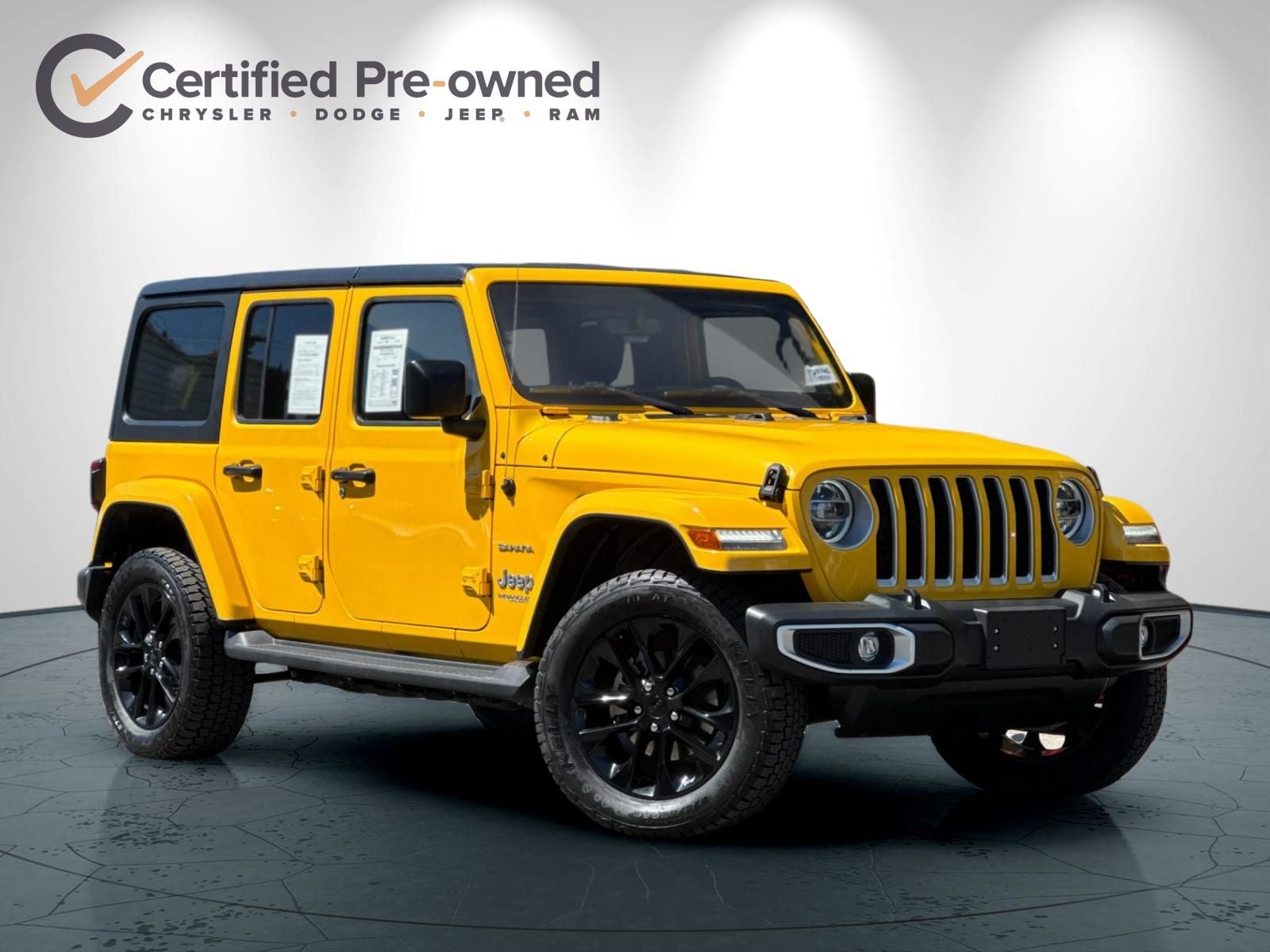 Certified 2021 Jeep Wrangler Unlimited Sahara 4XE with VIN 1C4JJXP65MW738724 for sale in Sunnyvale, CA